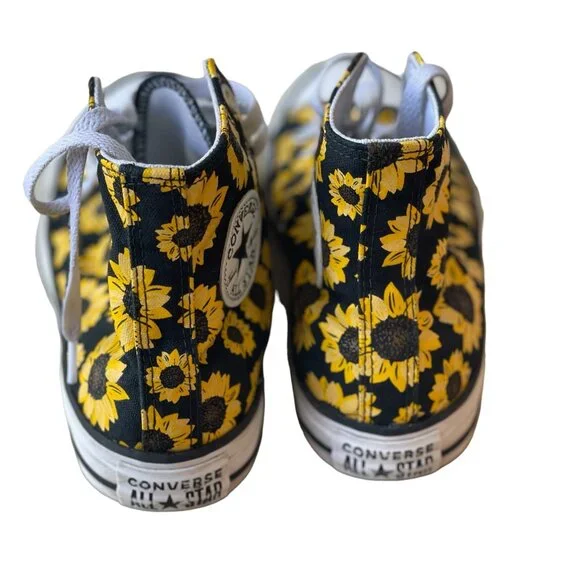 Converse All Star High Top Sunflowers VSCO Shoes | Women Size 6 | Grunge Indie - Picture 3 of 5